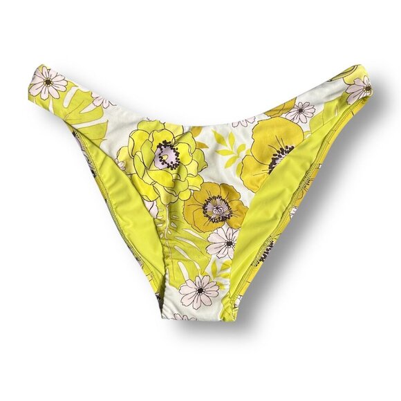 Seafolly US 8 Summer of Love High Cut Bikini Bottom Yellow Floral NWT Swim Pant - Picture 6 of 11